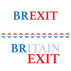 Red and blue textt Brexit isolated on white background