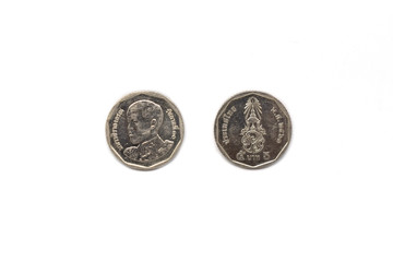 thai coins isolated on white background