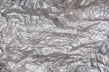 Cellophane, Film, Plastic wrap isolated on white Background. Crumpled polyethylene texture