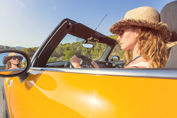 woman in car