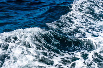 Sea Waves of Istanbul Bosphorus with Good Blue Water