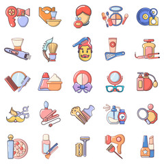 Barbershop icons set. Cartoon set of 25 barbershop vector icons for web isolated on white background