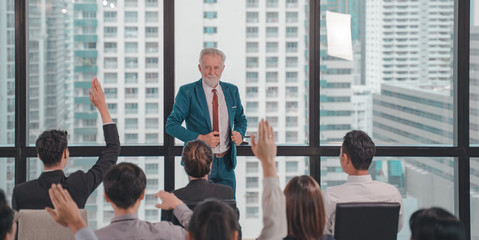 Group of Business People in Office.  Business Team Meeting Office, Event Management Seminar and Development.