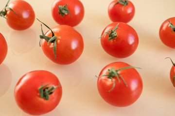 Tomatoes pattern on beige background