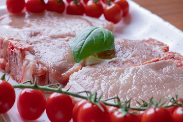 beef steak ready to cook wilt vegetables 