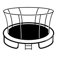Protected trampoline icon. Simple illustration of protected trampoline vector icon for web design isolated on white background