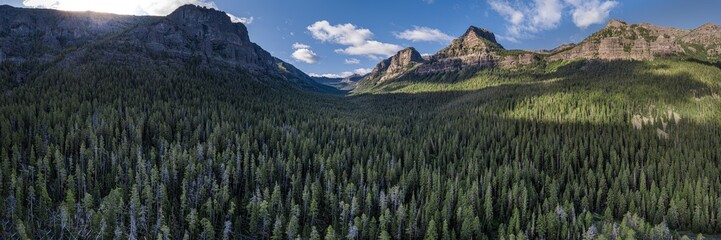 Hyalite Canyon, Montana Panoramic - Gallatin Range - Rocky Mountains