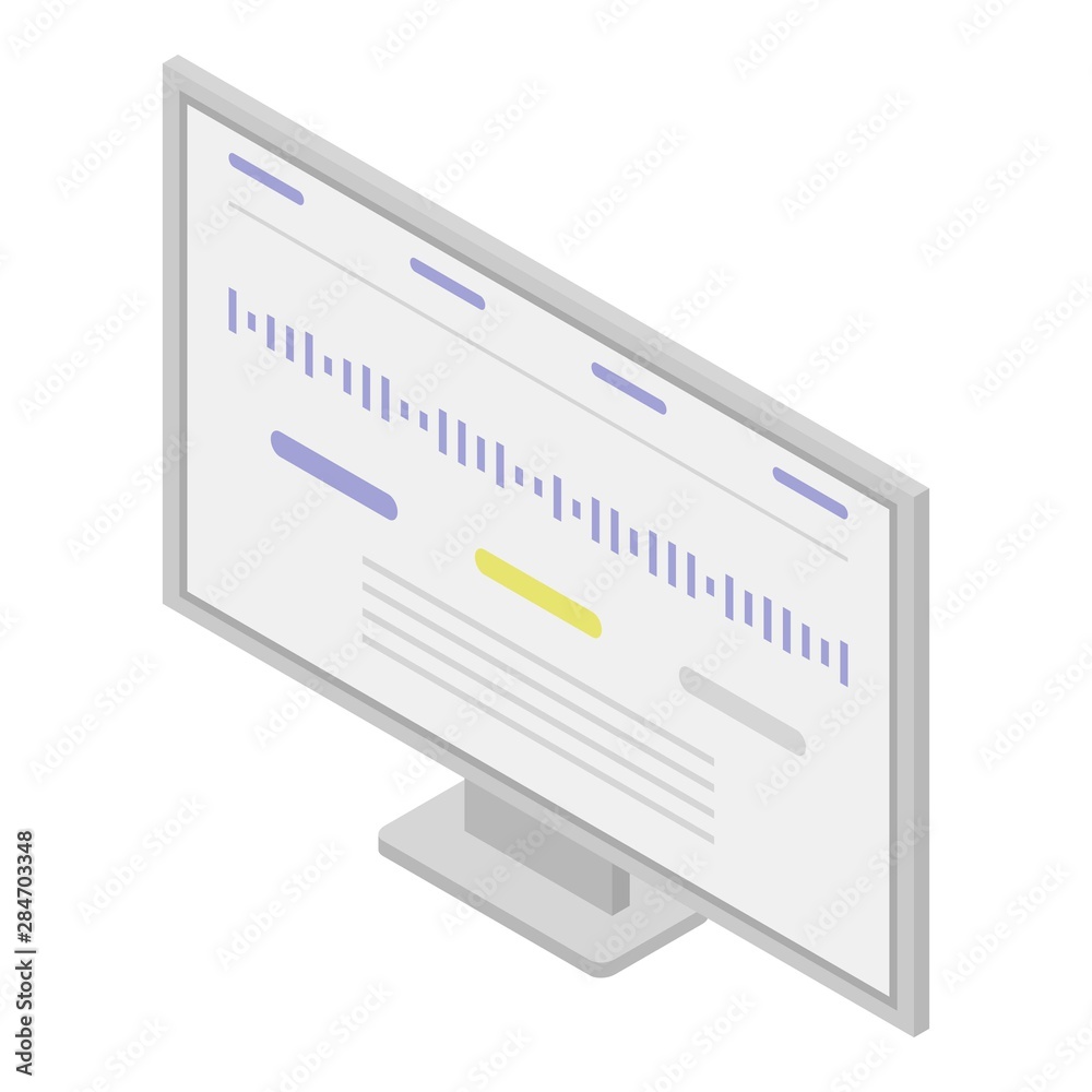 Poster computer lcd monitor icon. isometric of computer lcd monitor vector icon for web design isolated on 