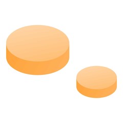 Gold coins icon. Isometric of gold coins vector icon for web design isolated on white background