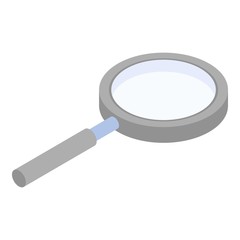 Plastic magnify glass icon. Isometric of plastic magnify glass vector icon for web design isolated on white background