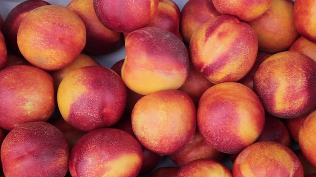 fresh peaches at the market