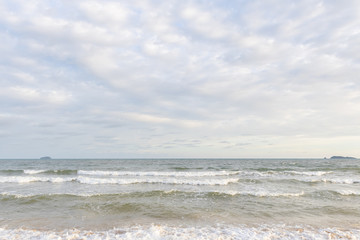 Empty beach and tropical sea with beautiful sky background.