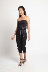 Full body of beautiful young asian woman walking.