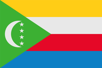 Comoros flag. Sovereign state flag of Comoros vector illustration