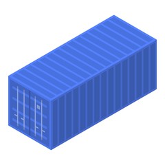 Port cargo container icon. Isometric of port cargo container vector icon for web design isolated on white background