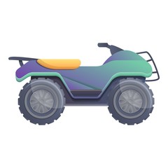 Extreme quad bike icon. Cartoon of extreme quad bike vector icon for web design isolated on white background