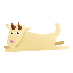 Goat lay on ground icon. Cartoon of goat lay on ground vector icon for web design isolated on white background