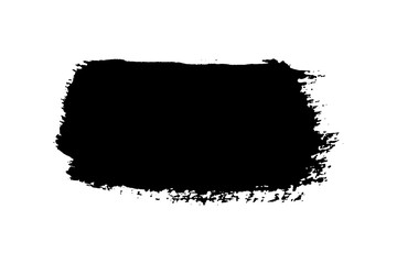 Brush stroke isolated on white background. Black paint brush. Grunge texture stroke line. Art ink dirty design. Border for artistic shape, paintbrush element. Brushstroke graphic. Vector illustration