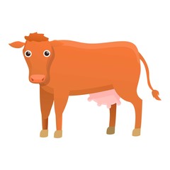 Funny cow icon. Cartoon of funny cow vector icon for web design isolated on white background
