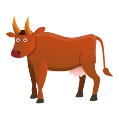 Brown bull icon. Cartoon of brown bull vector icon for web design isolated on white background