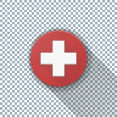 Swiss or Medical Shield adaptive standard icon for application illustration