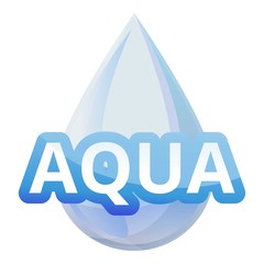 Aqua mineral drop icon. Cartoon of aqua mineral drop vector icon for web design isolated on white background