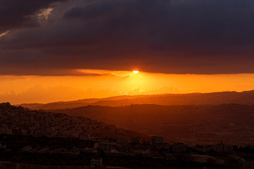 Obraz premium Amman and Aqaba sunset from Jordan, Amman, Aqaba, Jordan, Zaraqa