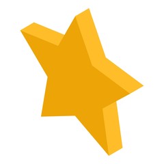 One star review icon. Isometric of one star review vector icon for web design isolated on white background