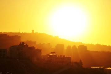 Fototapeta premium Amman and Aqaba sunset from Jordan, Amman, Aqaba, Jordan, Zaraqa