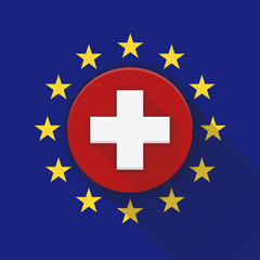 Fototapeta premium Swiss or Medical EU adaptive standard icon for application illustration