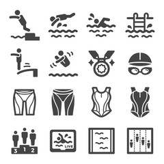 swimming sport and recreation icon set,vector and illustration