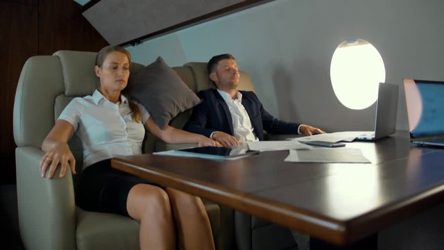 Jet jolting in the air. Elite first class passengers fear