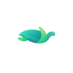 Sea turtle colorful gradient logo design