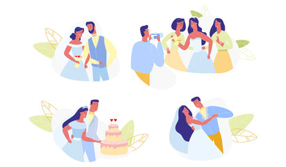 Wedding Ceremony Set Isolated on White Background.