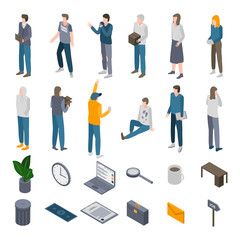 Obraz na płótnie Canvas Unemployed icons set. Isometric set of unemployed vector icons for web design isolated on white background