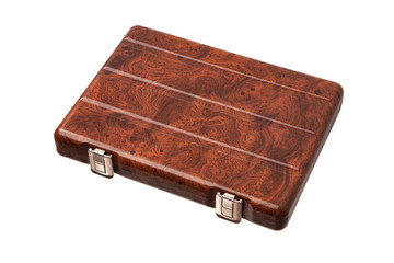 Wooden box with gilded locks. Luxury packaging for anything.