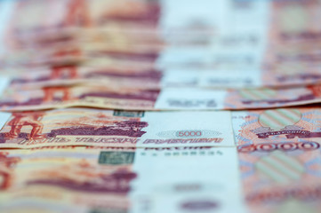 Russian money, five thousand rubles, background image