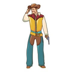 Cowboy icon. Cartoon of cowboy vector icon for web design isolated on white background