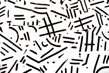 Black and White Lines Broken Retro Illustration Background