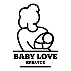 Baby love service icon. Outline baby love service vector icon for web design isolated on white background