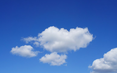 Blue sky with white clouds.