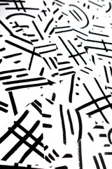 Black and White Lines Broken Retro Illustration Background