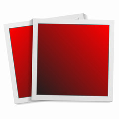 Black and white photo frame with shadows isolated on white background. Vector illustration - Vector