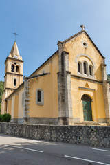 Fototapeta na wymiar Mediterranean church in Maticcia, Corsica, France.