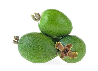 Fresh feijoa fruits isolated on a white background