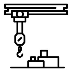 Mobile hook crane icon. Outline mobile hook crane vector icon for web design isolated on white background