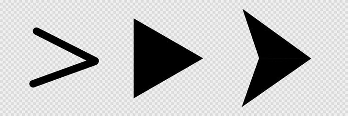 Set of black vector arrows on a transparent background. Arrow icon. Arrow vector icon. Arrow. Arrows vector collection