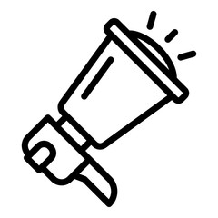 Megaphone icon. Outline megaphone vector icon for web design isolated on white background