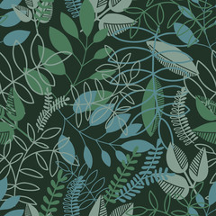 Seamless colorful design stylized plants and flowers. The design is perfectly suitable for clothes design, children s decoration, wallpaper and backgrounds.
