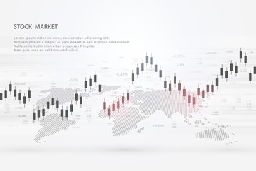 Obraz premium Stock market graph or forex trading chart for business and financial concepts, reports and investment on grey background . Vector illustration